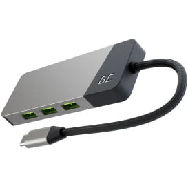 Replikator portów Green Cell Connect USB-C 7-in-1 HUBGC01 - 3x USB 3.1, 1x USB-C PD 85W, 1x HDMI 4K 60Hz, RJ-45, SD i microSD