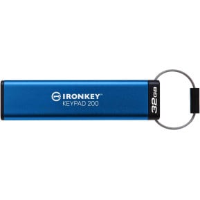 Pendrive Kingston IronKey Keypad 200 32 GB IKKP200/32GB - FIPS 140-3 Lvl 3 Pending AES-256 Encrypted, Niebieski