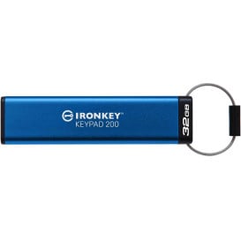 Pendrive Kingston IronKey Keypad 200 32 GB IKKP200/32GB - FIPS 140-3 Lvl 3 Pending AES-256 Encrypted, Niebieski