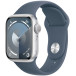 Smartwatch Apple Watch 9 MR9D3QR/A - 45mm GPS aluminium srebrny z paskiem sportowym w kolorze sztormowego błękitu, S|M