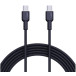 Kabel AUKEY USB-C do USB-C CB-NCC1 BK - Power Delivery 60W 3A, USB 2.0, 1m, Czarny