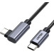 Kabel kątowy 90° Unitek C14123BK-2M - Power Delivery 100W, USB 2.0, 2m, Czarny