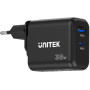 Ładowarka sieciowa Unitek P1119A 35W - 1x USB-C, 1x USB-A, Czarna