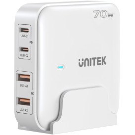 Ładowarka biurkowa Unitek P1228AWH01-EU 70W - 2x USB-A 2x USB-C, Biała