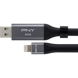 Pendrive PNY Duo-Link 3.0 64 GB P-FDI64GLA02GC-RB - Czarny, Srebrny
