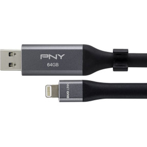Pendrive PNY Duo-Link 3.0 64 GB P-FDI64GLA02GC-RB - Czarny, Srebrny