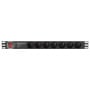 Listwa zasilająca Rack PDU Lanberg PDU-PRO-07E-0200-BK - 1U, 7 gniazd "francuskich", przewód 2m