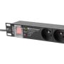 Listwa zasilająca Rack PDU Lanberg PDU-PRO-07E-0200-BK - 1U, 7 gniazd "francuskich", przewód 2m