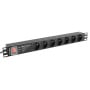 Listwa zasilająca Rack PDU Lanberg PDU-PRO-07E-0200-BK - 1U, 7 gniazd "francuskich", przewód 2m