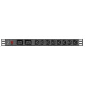 Listwa zasilająca Rack PDU Lanberg PDU-02I1908I-0200-C20-BK - 1U, 2x IEC C19, 8x IEC C13, przewód 2m IEC C20