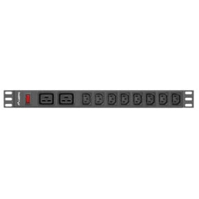 Listwa zasilająca Rack PDU Lanberg PDU-02I1908I-0200-C20-BK - 1U, 2x IEC C19, 8x IEC C13, przewód 2m IEC C20