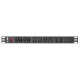 Listwa zasilająca Rack PDU Lanberg PDU-02I1908I-0200-C20-BK - 1U, 2x IEC C19, 8x IEC C13, przewód 2m IEC C20