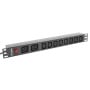 Listwa zasilająca Rack PDU Lanberg PDU-02I1908I-0200-C20-BK - 1U, 2x IEC C19, 8x IEC C13, przewód 2m IEC C20