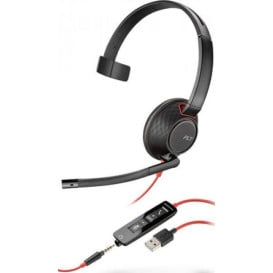 Słuchawki nauszne Poly Blackwire 5210 C5210 USB-A 80R98AA - Czarne