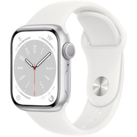 Smartwatch Apple Watch Series 8 MP6K3GK/A - 41mm GPS aluminium w kolorze srebrnym z paskiem sportowym w kolorze białym