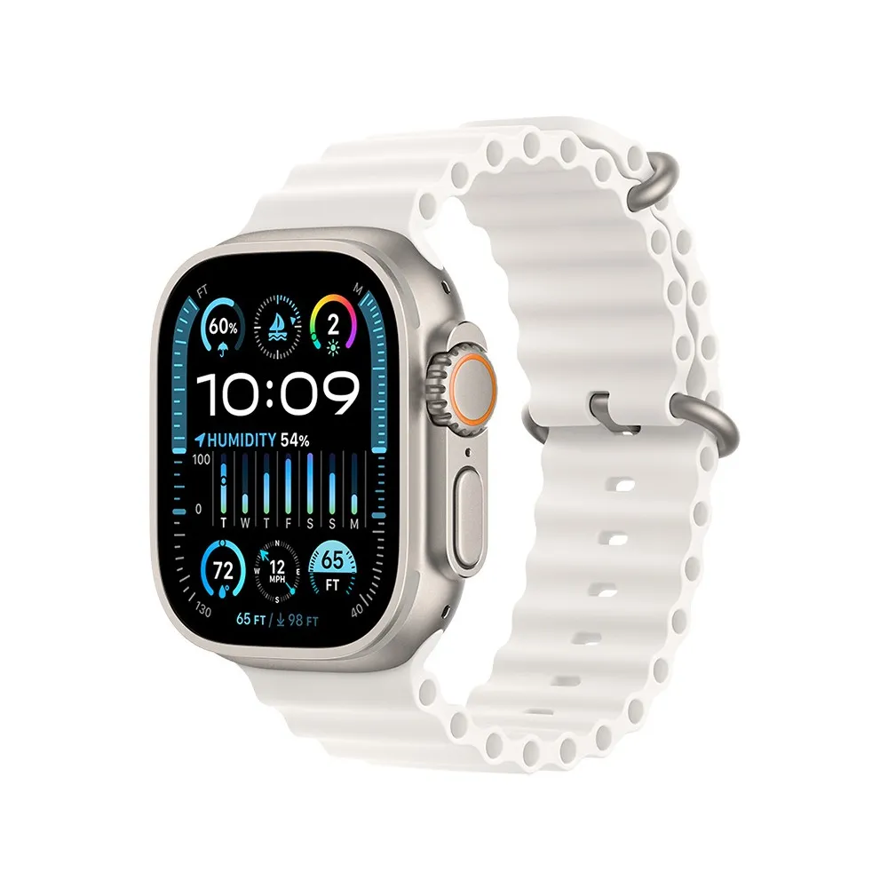 Smartwatch Apple Watch Ultra 2 MREJ3WB/A - 49 mm GPS + Cellular tytan z paskiem Ocean w kolorze białym Smartwatch Apple Watch Ultra 2 MREJ3WB/A - 49 mm GPS + Cellular tytan z paskiem Ocean w kolorze białym