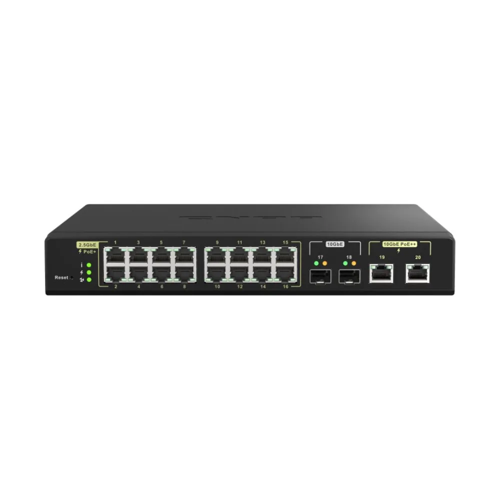 Switch zarządzalny QNAP QSW-M2116P-2T2S, 16x 1|2,5Gbps RJ45, 2x 10Gbps RJ45, 2x 10Gbps SFP+, POE+|POE++ 280W | Sklep ITnes.pl, I