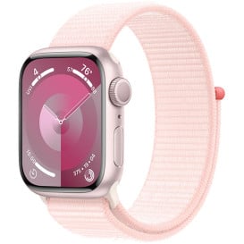 Smartwatch Apple Watch 9 MR9J3QR/A - 45mm GPS aluminium w kolorze różowym z opaską sportową w kolorze jasnoróżowym
