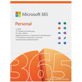 Oprogramowanie Microsoft 365 Personal All Languages 1U/5PC - QQ2-01752, 12 miesięcy, wersja fizyczna