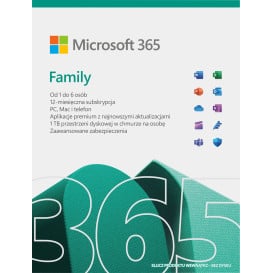 Oprogramowanie Microsoft 365 Family 6U - 6GQ-01090, 15 miesięcy, ESD