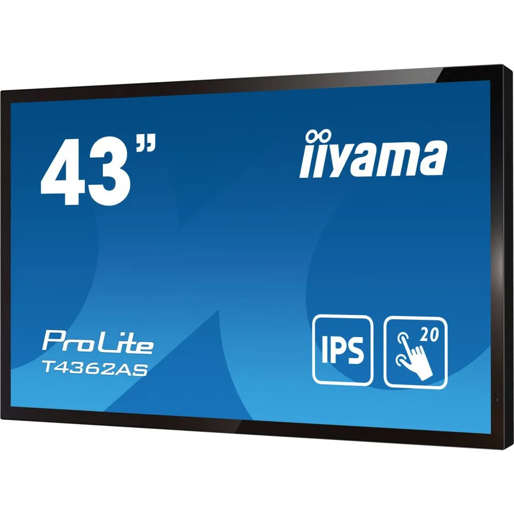Monitor iiyama ProLite T4362AS-B1 - 42,5"/3840x2160 (4K)/60Hz/IPS/8 ms/pivot/dotykowy/Czarny - zdjęcie