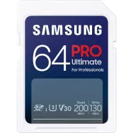 Karta pamięci Samsung PRO Ultimate SDXC 64GB MB-SY64SB/WW - UHS-I U3, Zapis do 130MB/s, Odczyt do 200MB/s, Czytnik
