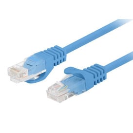 Patchcord Lanberg PCU6-10CC-0025-B - kat. 6, UTP, 0.25m, niebieski