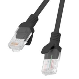 Patchcord Lanberg PCU5-20CC-0025-BK - kat. 5e, UTP, 0.25m, czarny, opakowanie zbiorcze 10 szt