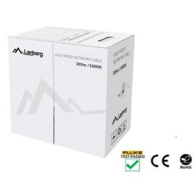 Kabel LAN UTP Lanberg LCU5-12CU-0305-S - kat. 5E, 305m, kolor szary, CU