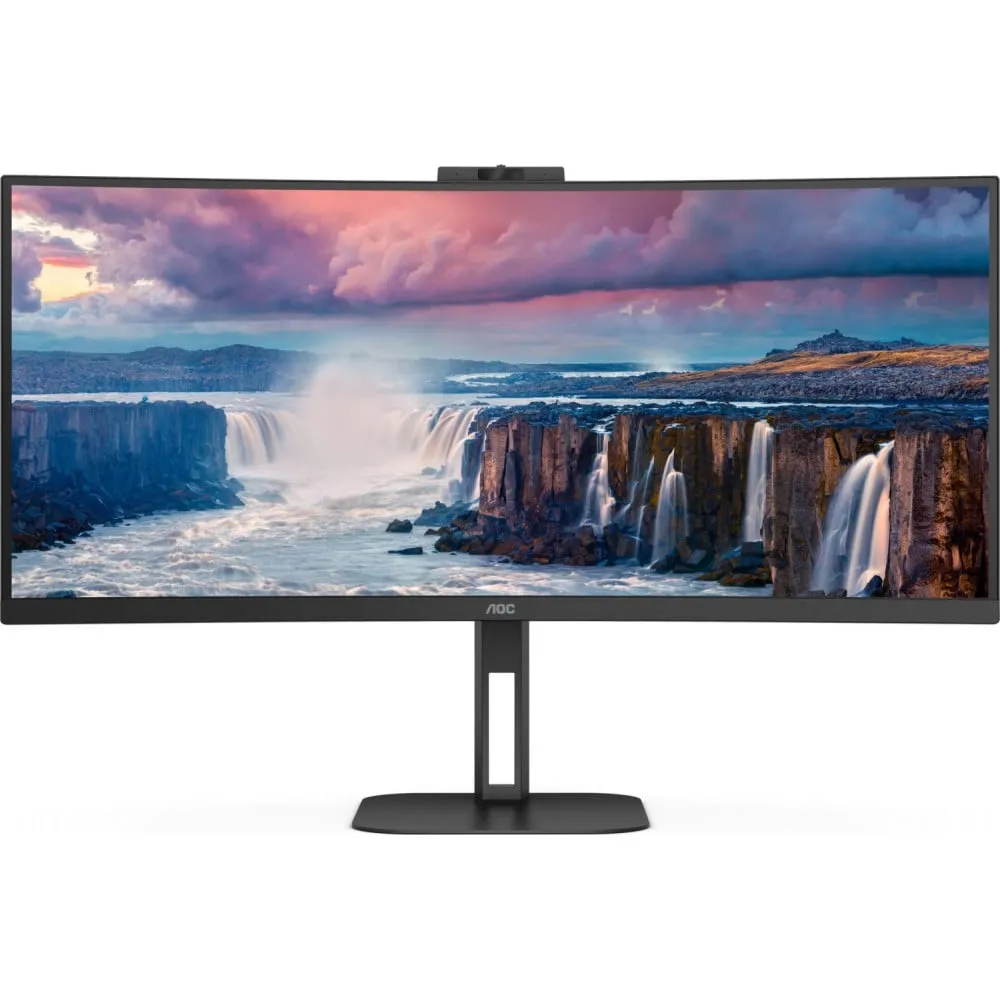 Monitor AOC CU34V5CW/BK, 34", 3440x1440 (UWQHD), 100Hz, 21:9, zakrzywiony, VA, FreeSync, 1 ms, kamera, USB-C, Czarny | Sklep ITn