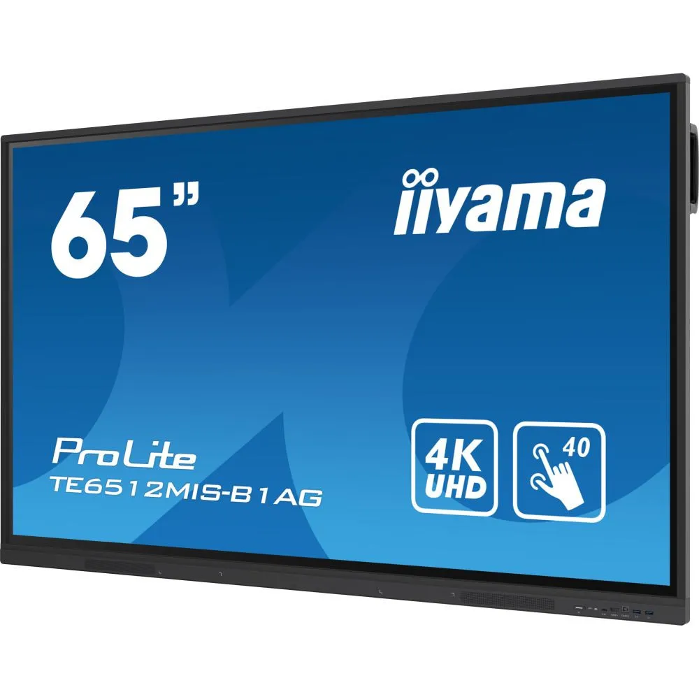 Monitor iiyama ProLite TE6512MIS-B1AG X - 65"/3840x2160 (4K)/IPS/8 ms/dotykowy/USB-C/Czarny - zdjęcie