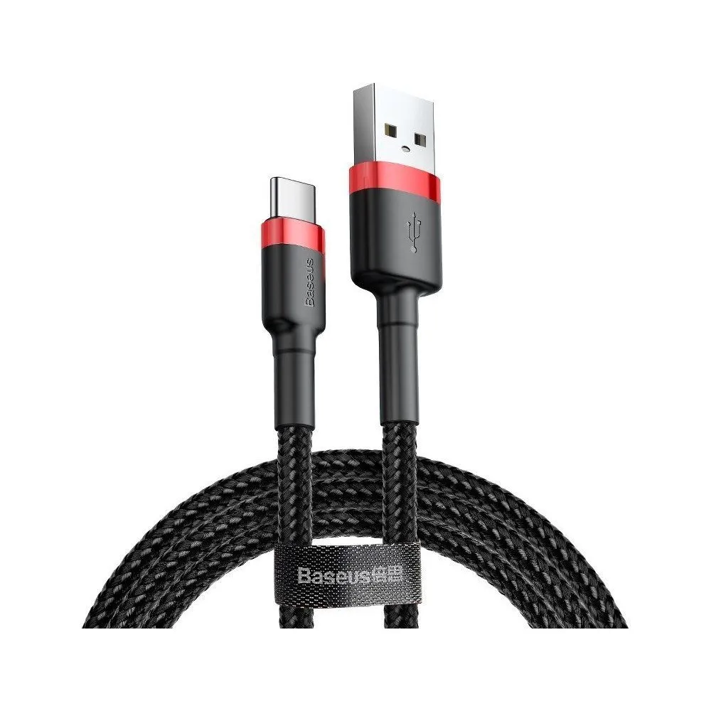 Kabel Baseus Cafule USB-C do USB-A CATKLF-U91, Quick Charge 2A, USB 2.0, 3 m, Czarny | Sklep ITnes.pl, IT for BUSINESS