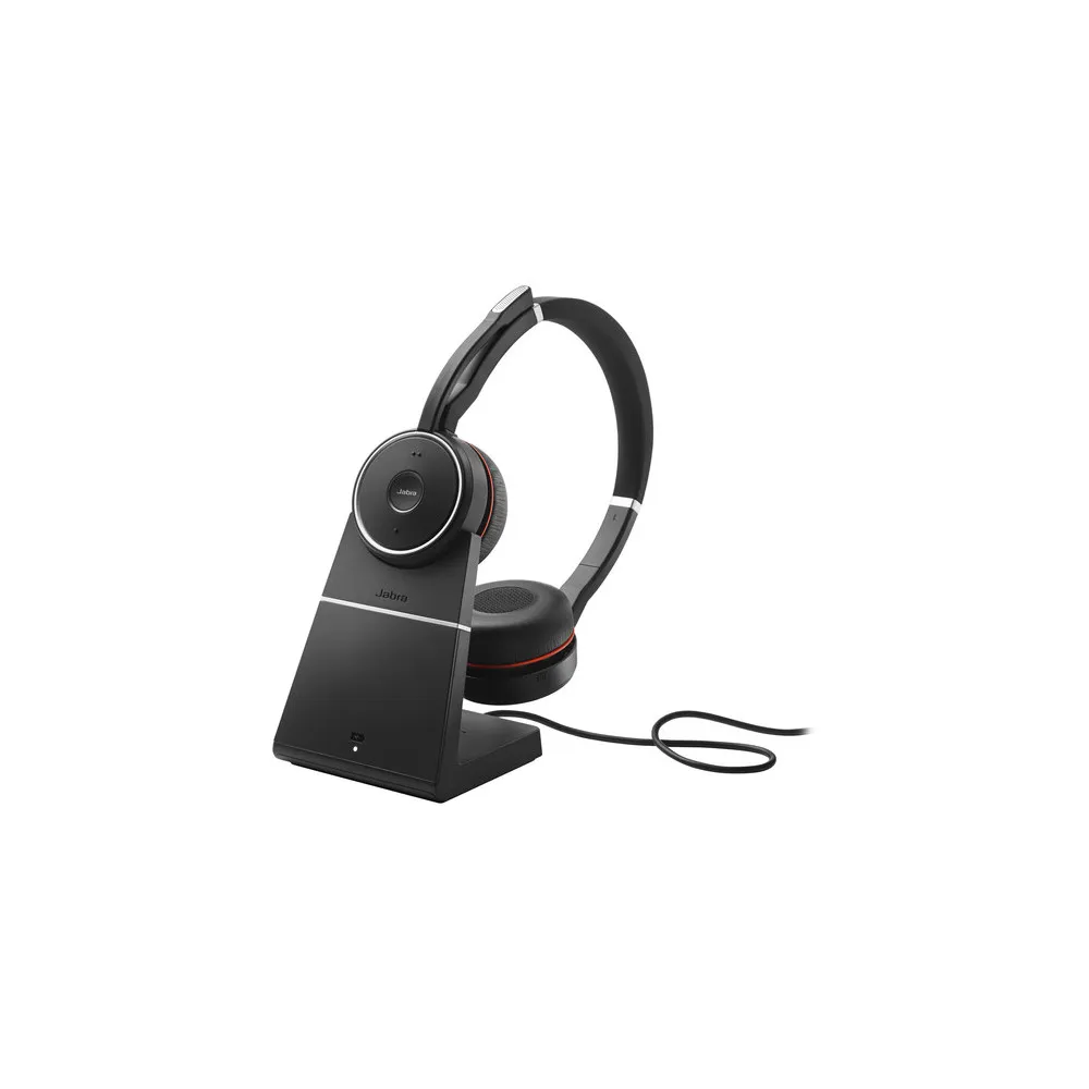 Słuchawki bezprzewodowe nauszne Jabra Evolve 75 SE Link 380a UC Stereo Stand 7599-848-199 - Czarne | Sklep ITnes.pl - IT for BUS