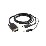 Adapter Gembird HDMI do VGA i Audio A-HDMI-VGA-03-10, 3 m, Czarny | Sklep ITnes.pl, IT for BUSINESS