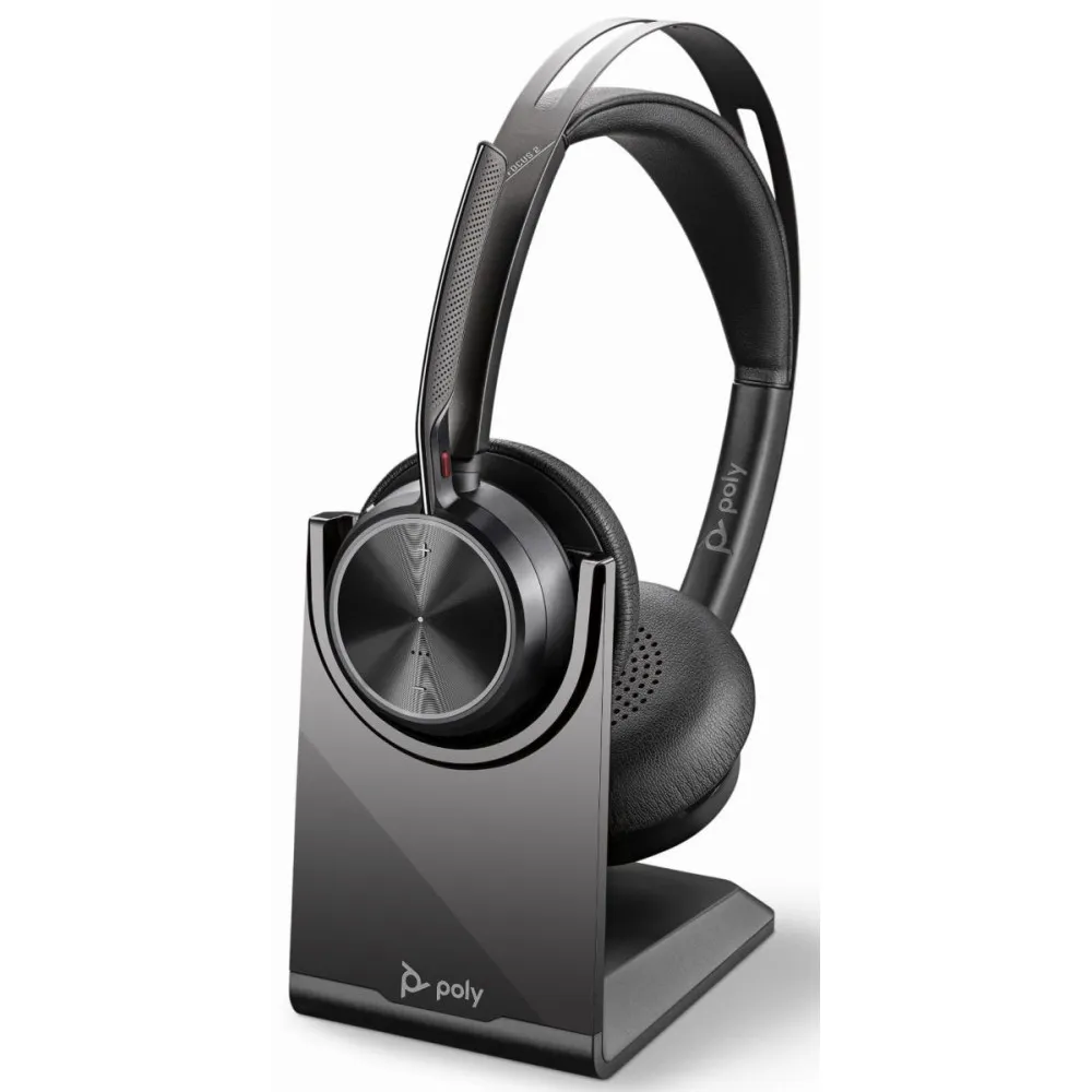 Słuchawki bezprzewodowe nauszne Poly Voyager Focus 2 UC USB-C MS-Teams + ładowarka 214433-02 - Czarne | Sklep ITnes.pl - IT for 