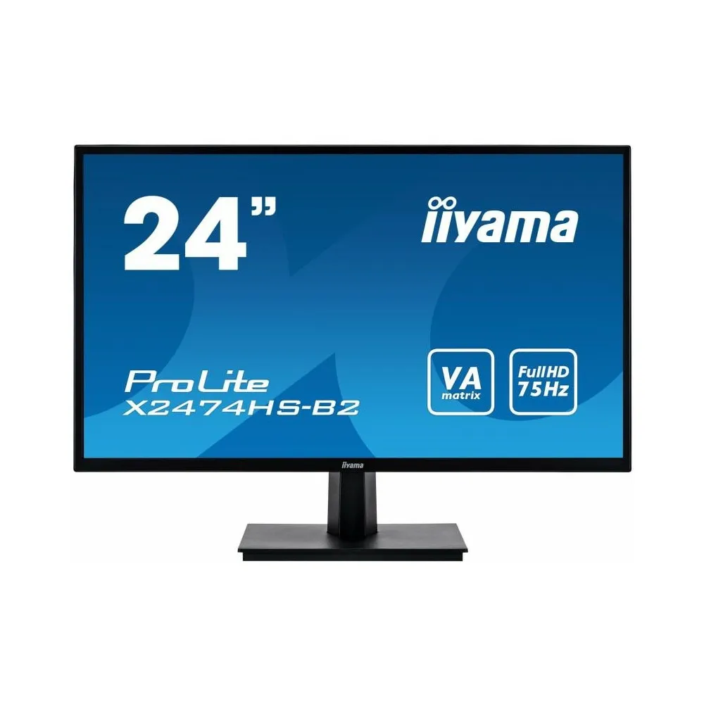 Monitor iiyama ProLite X2474HS-B2, 23,6", 1920x1080 (FHD), 75Hz, VA, 4 ms, Czarny | Sklep ITnes.pl, IT for BUSINESS