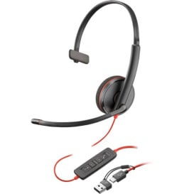 Słuchawka nauszna Poly Blackwire 3210 Monaural USB-C Headset +USB-C/A Adapter 8X214AA