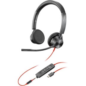 Słuchawki nauszne Poly Blackwire 3325 Stereo USB-C Headset +3.5mm Plug +USB-C/A Adapter 8X221AA