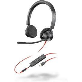 Słuchawki nauszne Poly Blackwire 3325 Stereo Microsoft Teams Certified USB-C Headset +3.5mm Plug +USB-C/A Adapter 8X222AA
