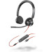 Słuchawki nauszne Poly Blackwire 3325 Stereo Microsoft Teams Certified USB-C Headset +3.5mm Plug +USB-C/A Adapter 8X222AA
