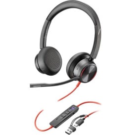 Słuchawki nauszne Poly Blackwire 8225 Stereo Microsoft Teams Certified USB-C Headset +USB-C/A Adapter 8X225AA