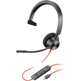 Słuchawka nauszna Poly Blackwire 3310 Microsoft Teams Certified Headset +USB-C/A Adapter TAA 760Q7AA - Czarne