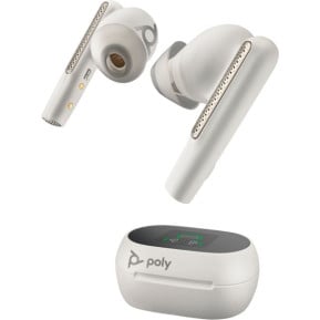 Słuchawki bezprzewodowe Poly Voyager Free 60+ UC White Sand Earbuds +BT700 USB-C Adapter +Touchscreen Charge Case 7Y8G6AA