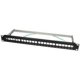 Patchpanel 19" LogiLink NK4042 - pusty, 24 porty, 1U, do modułów Keystone, czarny