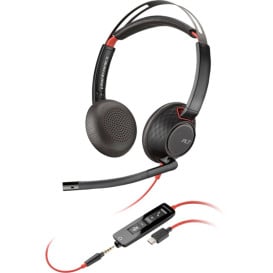 Zestaw słuchawkowy Poly Blackwire 5220 Stereo USB-C Headset +3.5mm Plug +USB-C/A Adapter 93S88AA