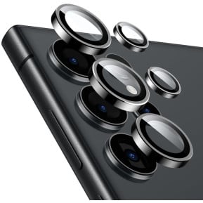 Szkło na aparat i obiektyw Crong Lens Ring do Samsung Galaxy S24 Ultra CRG-LRSGS24U-BLK - Czarne