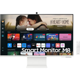 Monitor Samsung Smart M8 M80D LS32DM801UUXDU - 32"/3840x2160 (4K)/60Hz/VA/HDR/4 ms/pivot/kamera/USB-C/Biały