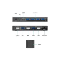 Przełącznik KVM Unitek 5Gbps HDMI KVM Switch V1309AGY01-EU - 4K 60Hz, USB 3.0, HDMI