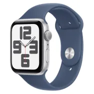 Smartwatch Apple Watch SE 2 gen MXEQ3ET/A - 44mm, GPS, srebrne aluminium północ z paskiem sportowy w kolorze denim, S|M