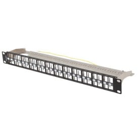 Patchpanel 19" Lanberg PPKS-1248-B - pusty, 48 portów, 1U, do modułów Keystone, czarny